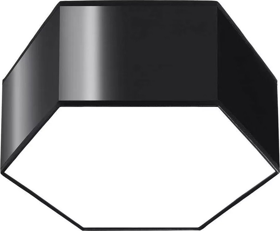 Lampa sufitowa Lumes Czarny nowoczesny plafon heksagon 13,5 cm - S748-Kalma