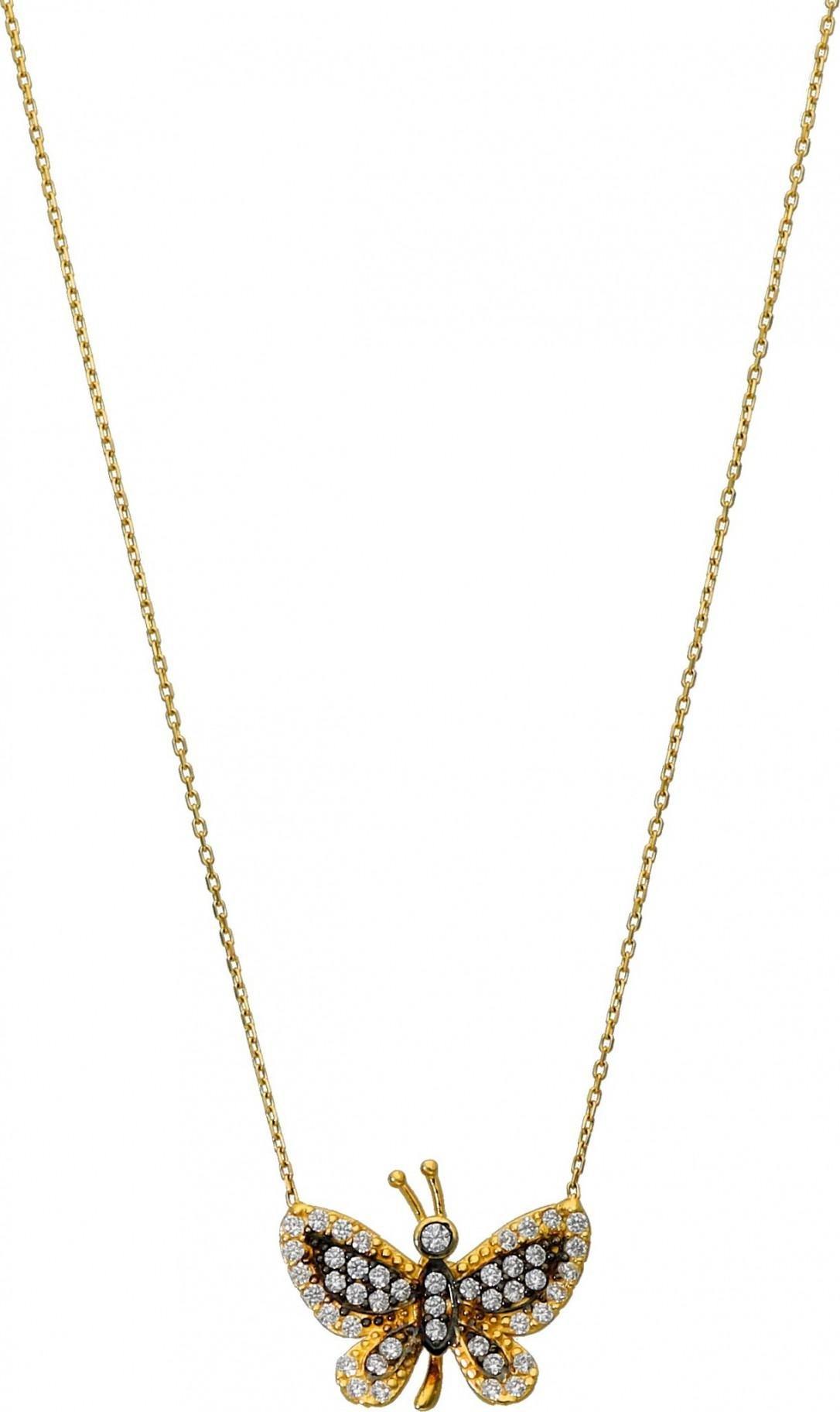 Rosanto Złota celebrytka motyl z cyrkoniami 43 cm 585 14k