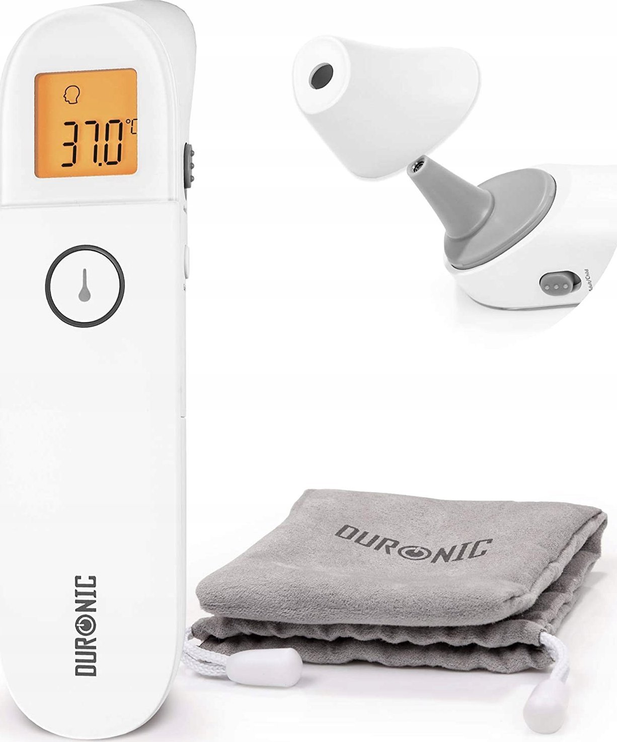 Termometr Duronic Duronic IRT3W Termometr bezdotykowy na podczerwień cyfrowy certyfikowany medycznie | dla dzieci i dorosłych | wyciszanie dźwięków |