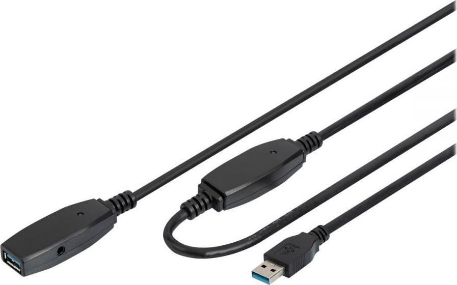 Kabel USB Digitus USB-A - USB-A 15 m Czarny (DA-73106)