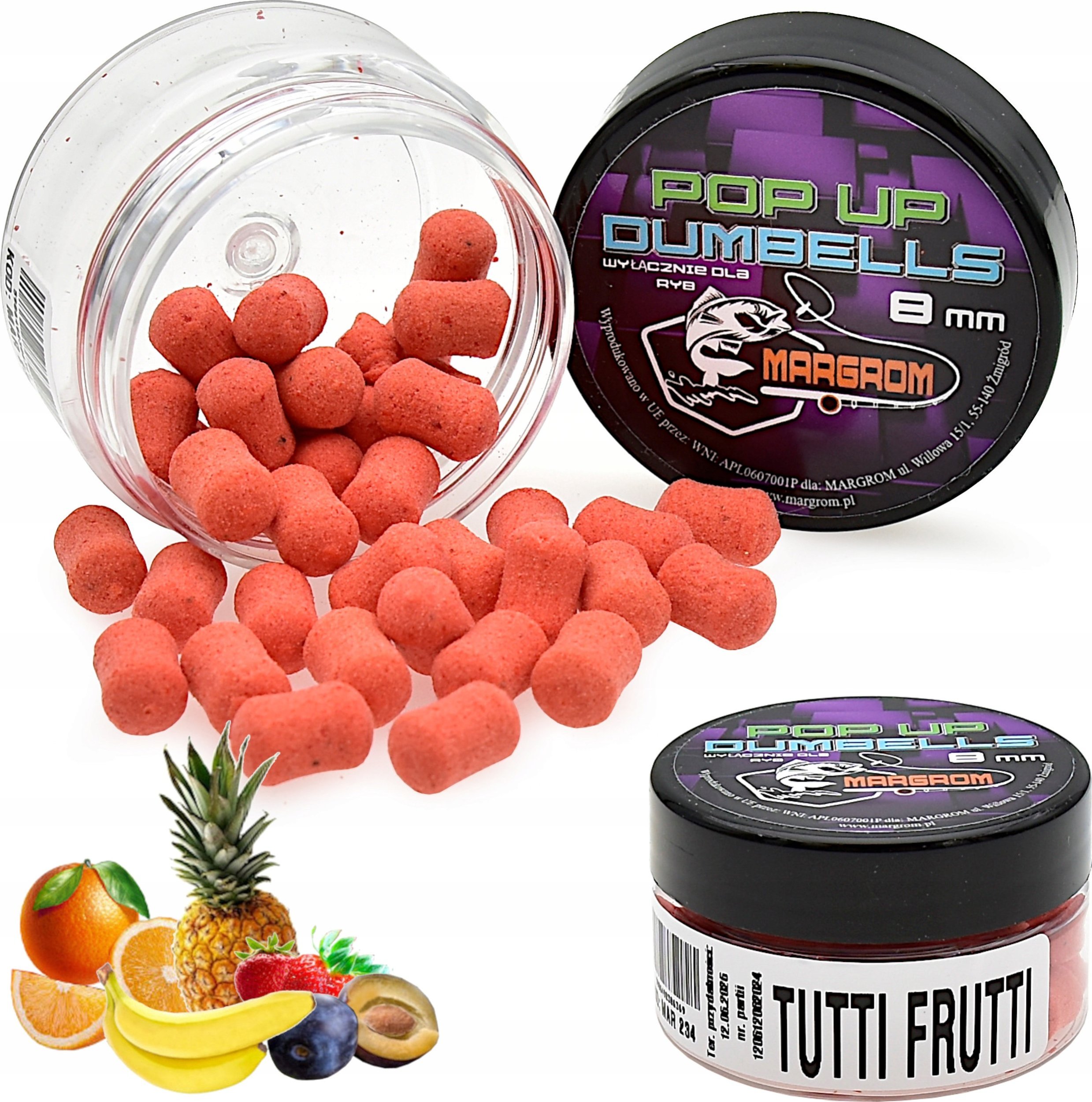 Margrom Dumbells POP UP 8 mm Margrom TUTTI FRUTTI przynęt Method Feeder
