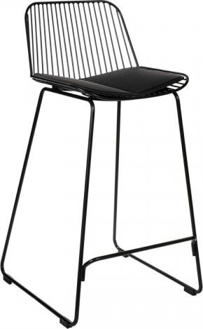Intesi Krzesło barowe Dill Low czarne z czarną poduszką