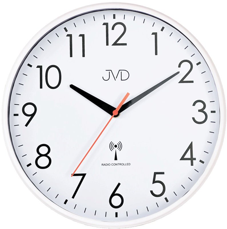 JVD Zegar ścienny RH502.3 radiowy cichy biały 30 cm .