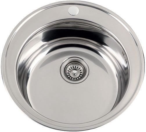 Sink TREDI D 510, stainless steel, with siphon set