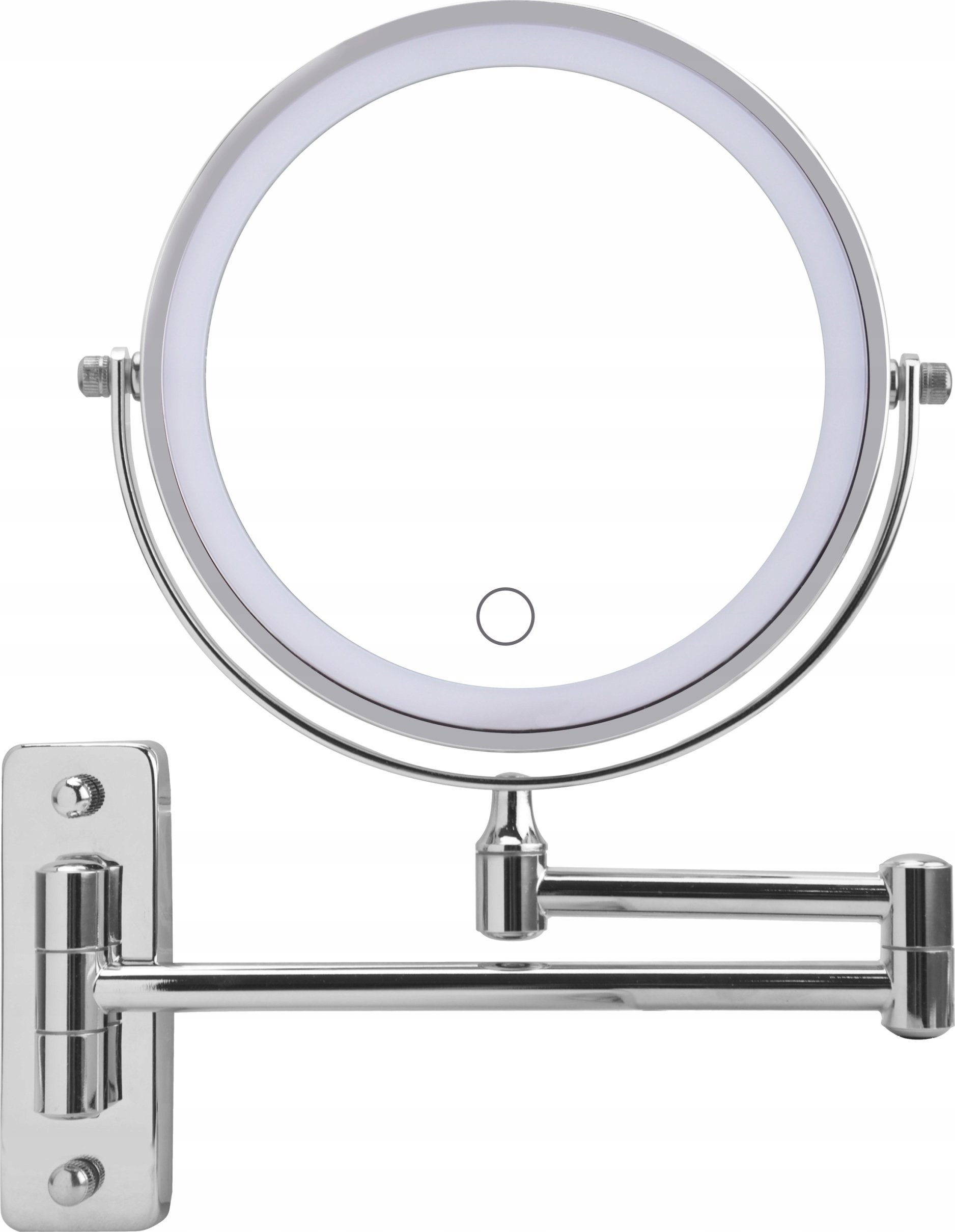 Lusterko kosmetyczne Sepio Lusterko kosmetyczne do makijażu podświetlane led obrotowe srebrne okrągłe