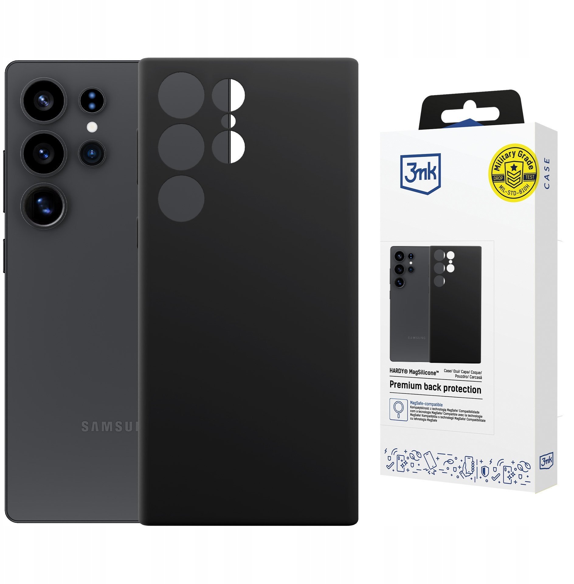 Etui 3MK Hardy MagSilicone do Samsung Galaxy S23 Ultra czarny
