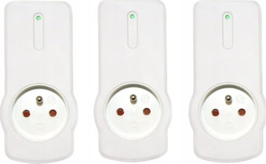 Düwi Zestaw 3 gniazd pojedynczych sterowanych pilotem z uziemieniem