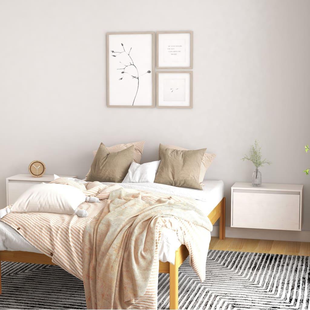vidaXL vidaXL Szafki ścienne, 2 szt., białe, 60x30x35 cm, lite drewno sosnowe