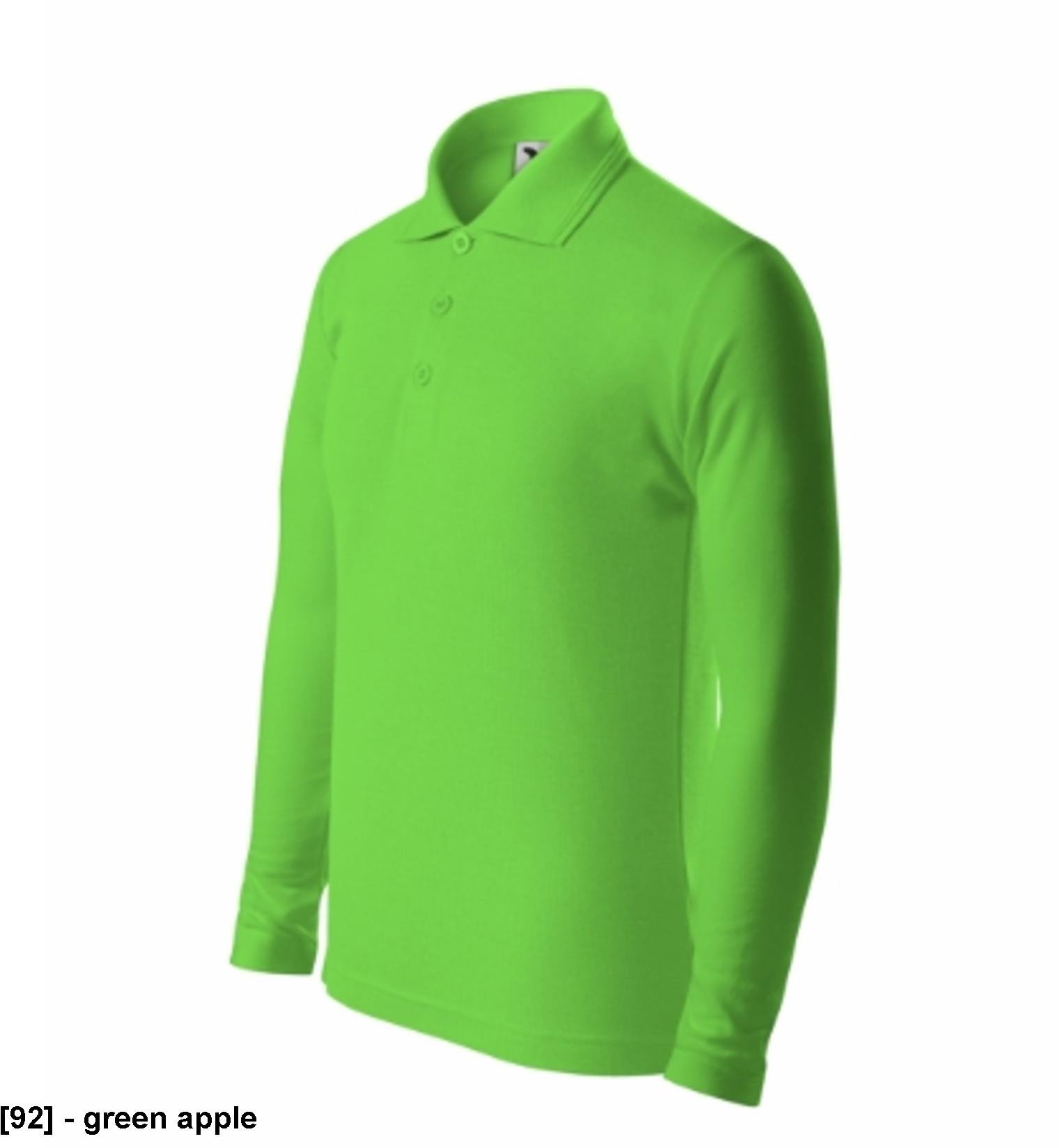 Pique Polo LS - ADLER - Pique Polo LS - Koszulka polo dziecięca, 200 g/m2, 65 % bawełna, 35 % poliester - green apple - 122 cm/6 lat-158 cm/12 lat 122