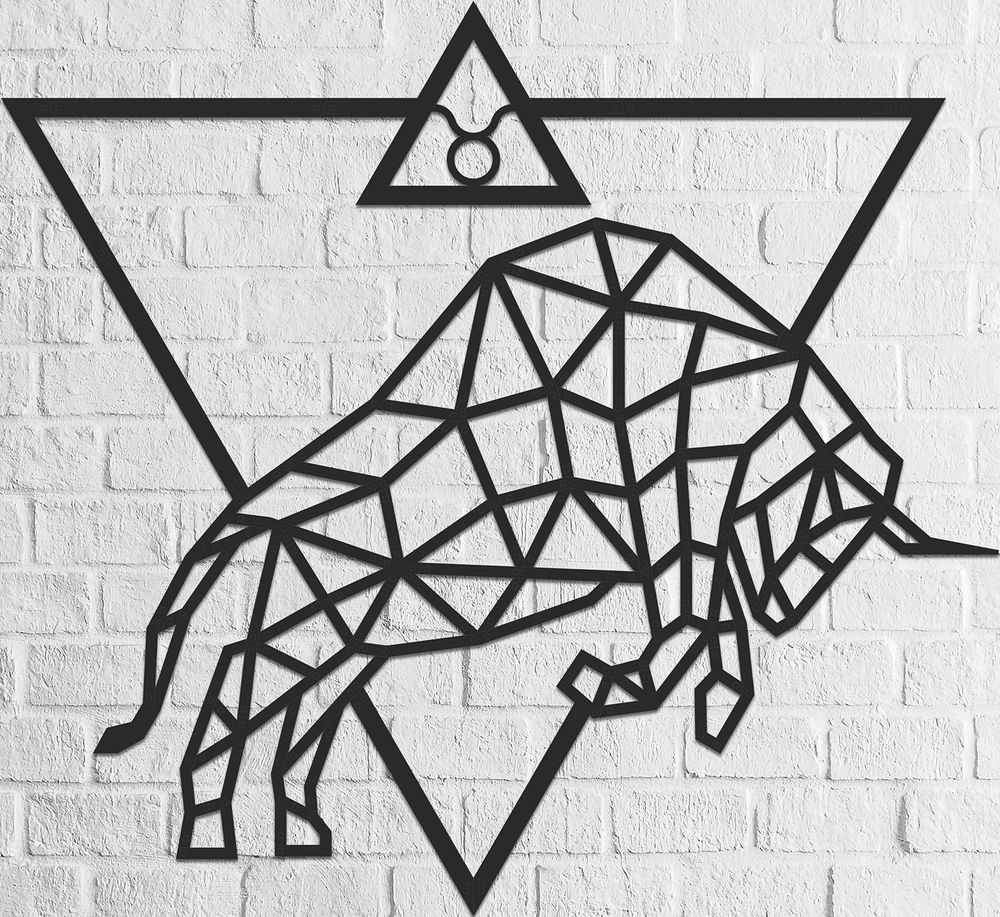 Ewa EWA Drewniane Puzzle 3D Dekoracja Ścienna Byk