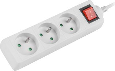 Listwa zasilająca Lanberg PS1 3 gniazda 3 m biała (PS1-03E-0300-W)