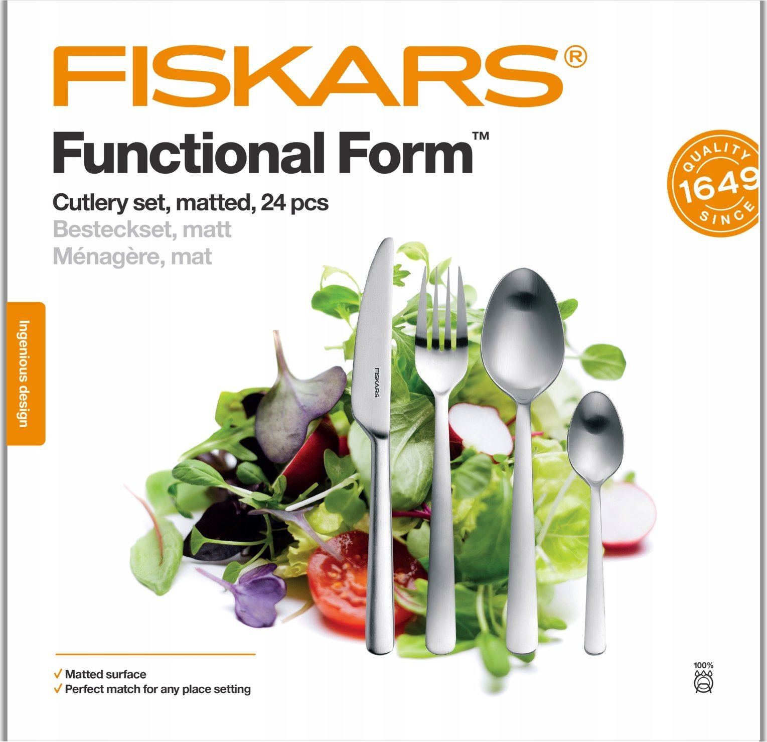 Fiskars Zestaw sztućców FISKARS Functional Form 24 sztuki MATOWE 1071624