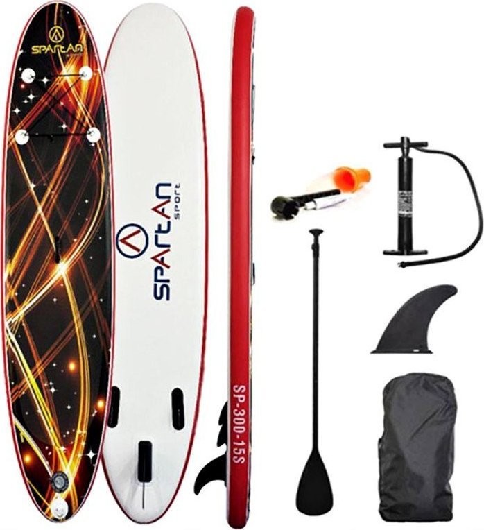 Spartan Paddleboard deska pompowana SUP z wiosłem oraz akcesoriami Spartan SUP 10' Brown-Red