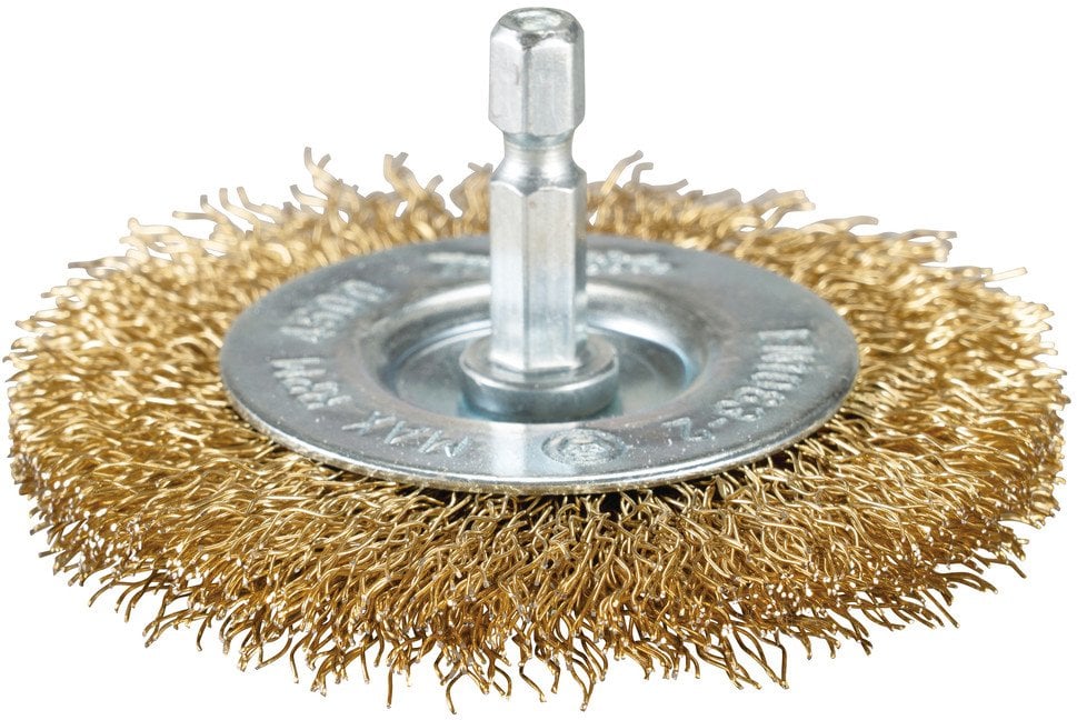 WIRE WHEEL BRUSH (BRASS COATED)