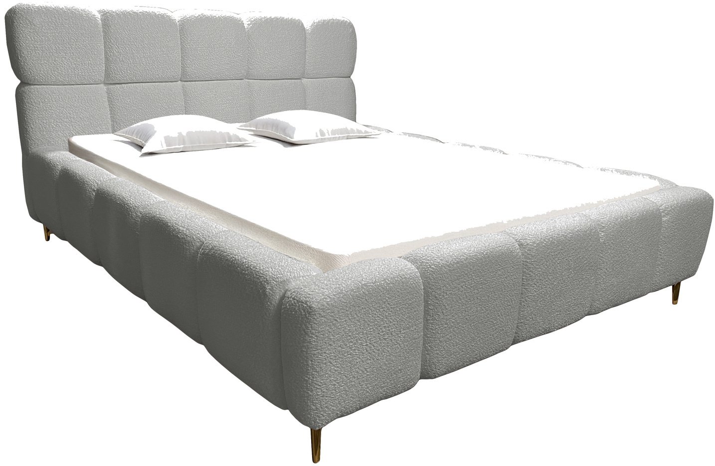 Lóżko tapicerowane Lux 120x200 z pojemnikiem na pościel bukla kolor szary