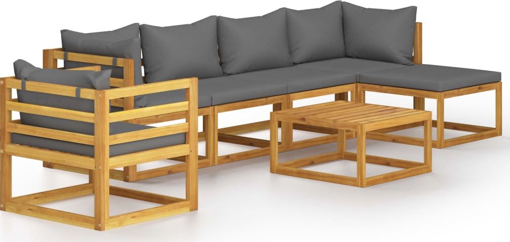 vidaXL VidaXL 7-cz. zestaw wypoczynkowy do ogrodu, poduszki, drewno akacjowe