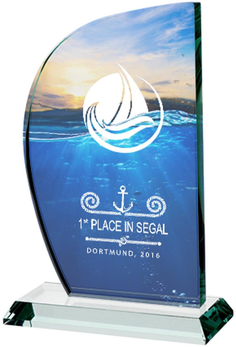 Trofeum szklane z nadrukiem kolorowym LuxorJet