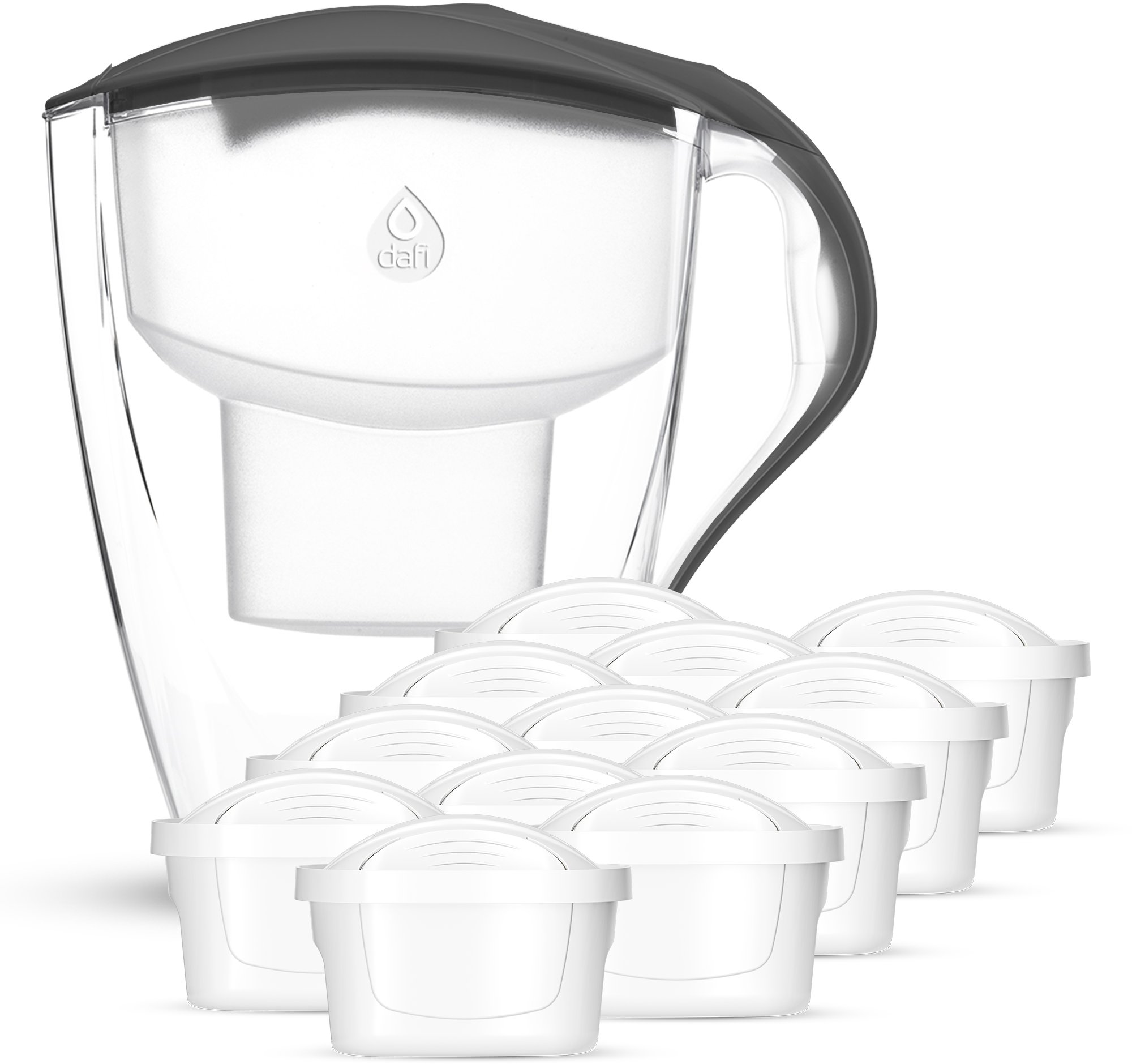 Dzbanek filtrujący Dafi Zestaw dzbanek filtrujący OMEGA czarny 4 l manualny 12 wkładów Unimax
