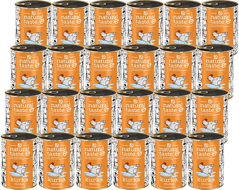 Mokra karma dla psa Natural Taste Kurka Wodna danie z kurczaka zestaw 24 x 400 g