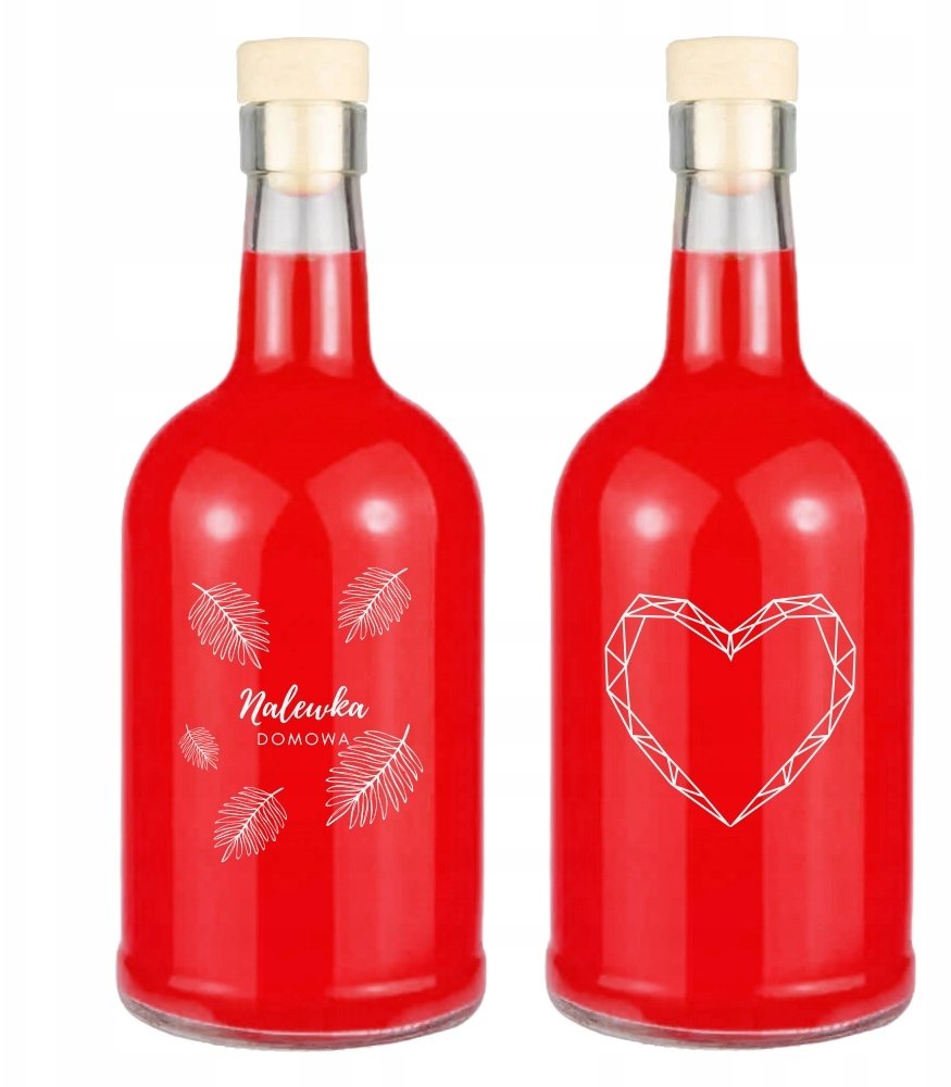Bimberek BUTELKA TADEK 500ml z nadrukiem NA NALEWKI DOMOWE SERCE PREZENT