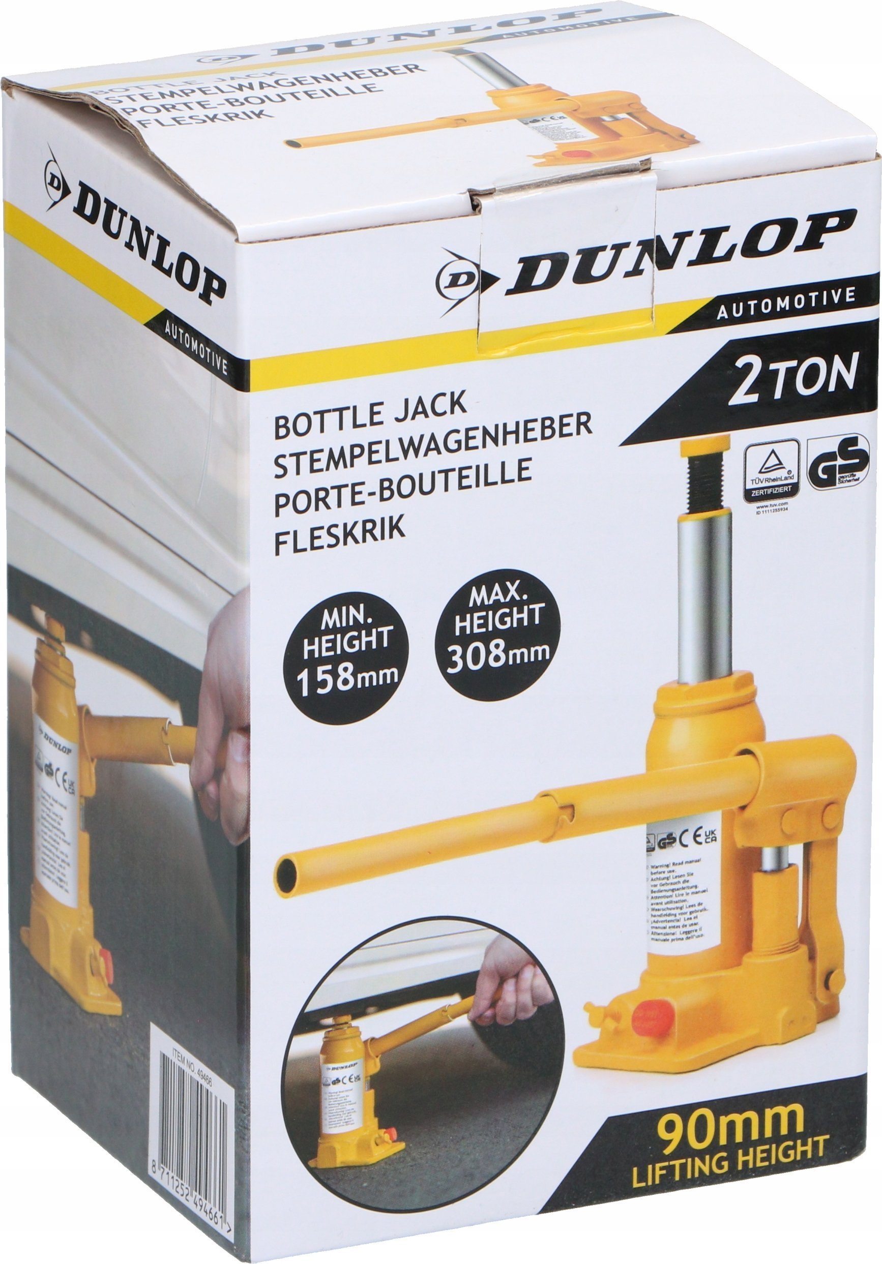 Dunlop PODNOŚNIK SAMOCHODOWY LEWAREK HYDRAULICZNY DUNLOP 2000Kg