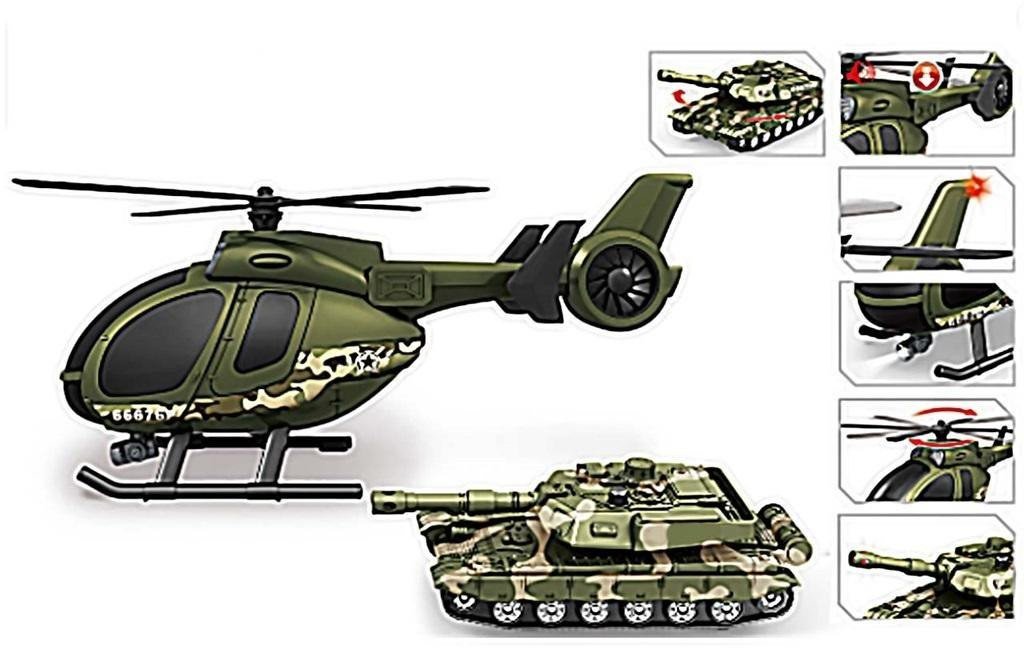Helikopter wojskowy + czołg