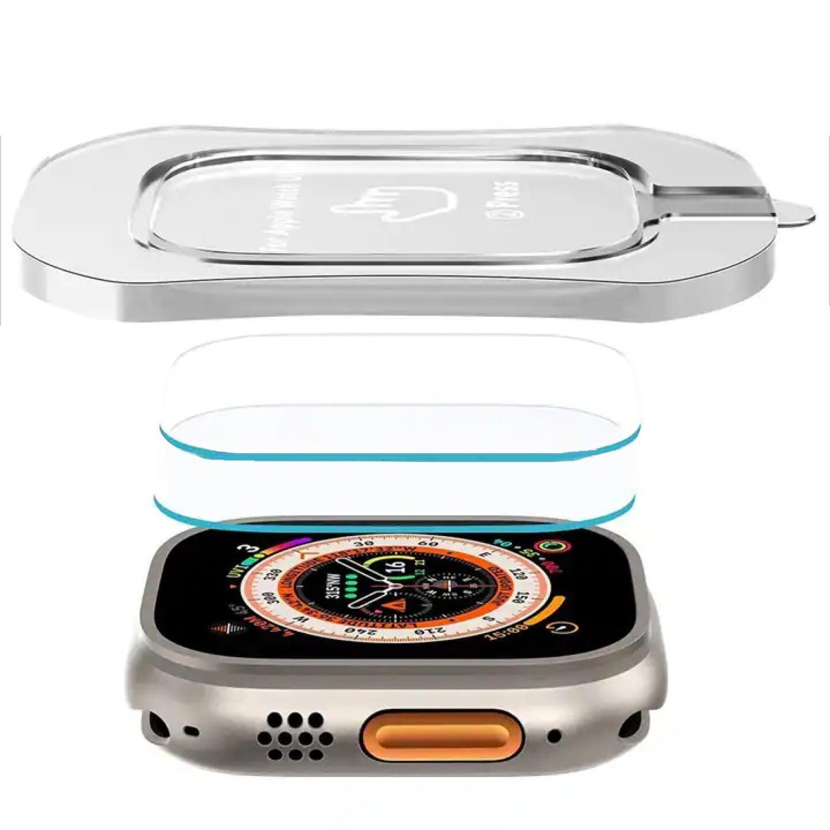 Szkło hartowane Supero 2in1 Glass With Mount do Apple Watch Ultra, przezroczyste