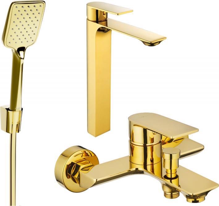 Bateria wannowa Mexen Mexen Alexa R62 zestaw wannowy, złoty - 71213R62-50