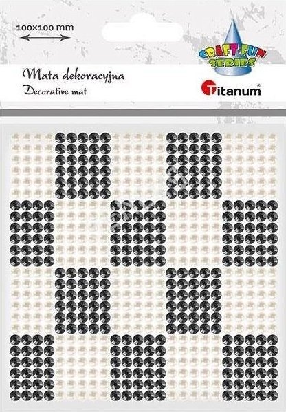 Mata dekoracyjna 10x10cm perełki, kryształki