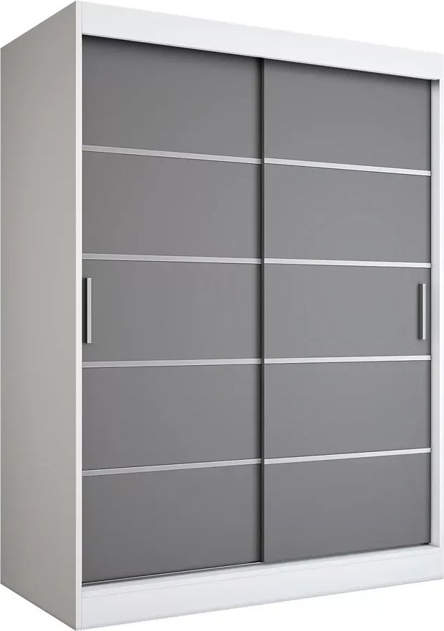 Elior Szafa przesuwna biel + antracyt 150 cm - Livia 4X