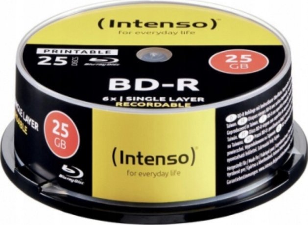 Intenso 1x25 Intenso BD-R 25GB printable 6x Speed, Cakebox