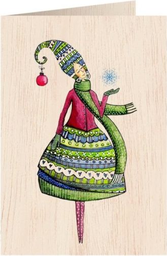 Cozywood Karnet drewniany C6 + koperta. Święta Kobieta