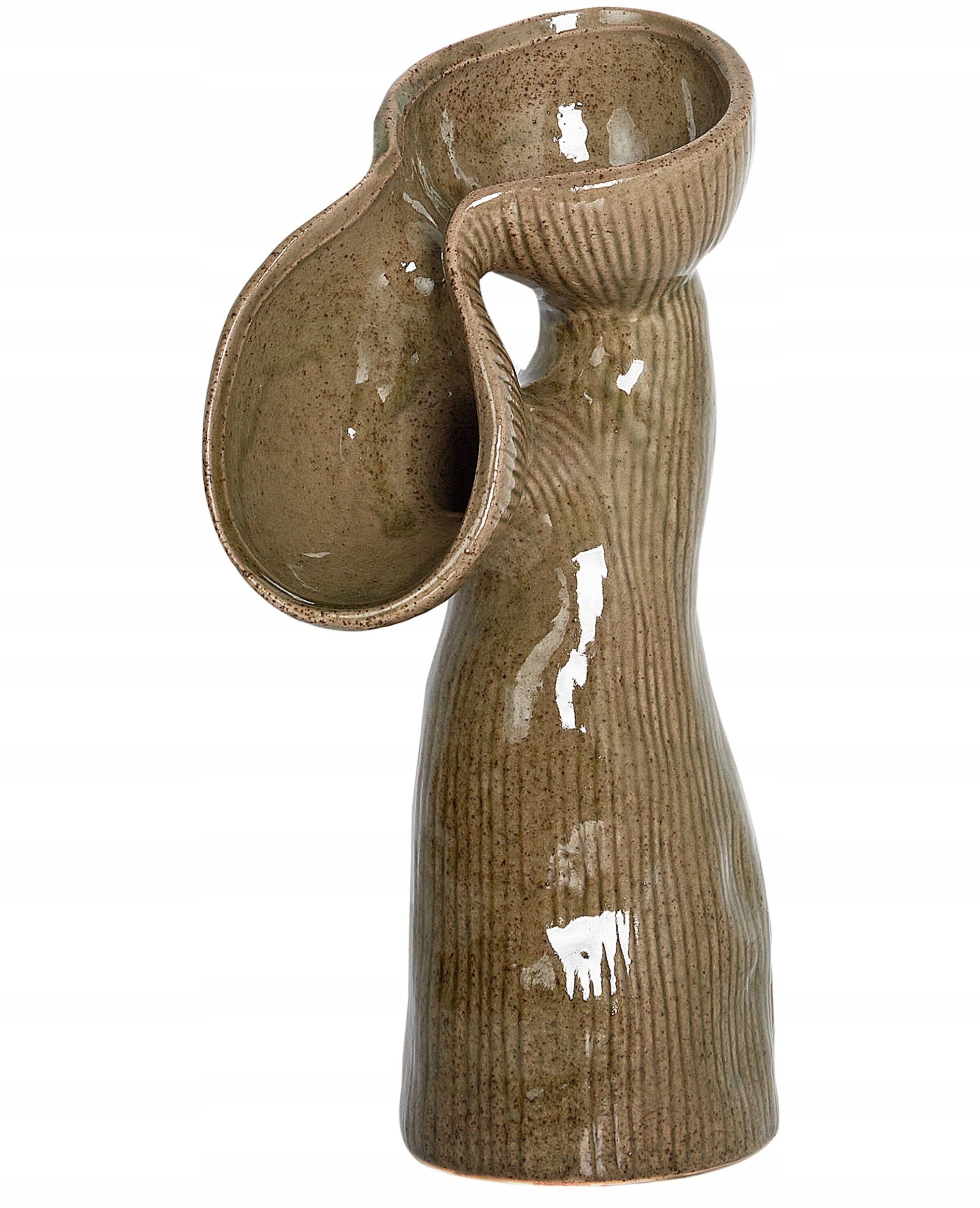 Beliani Wazon na kwiaty CALAMUS Kamionka 28 cm Zielony