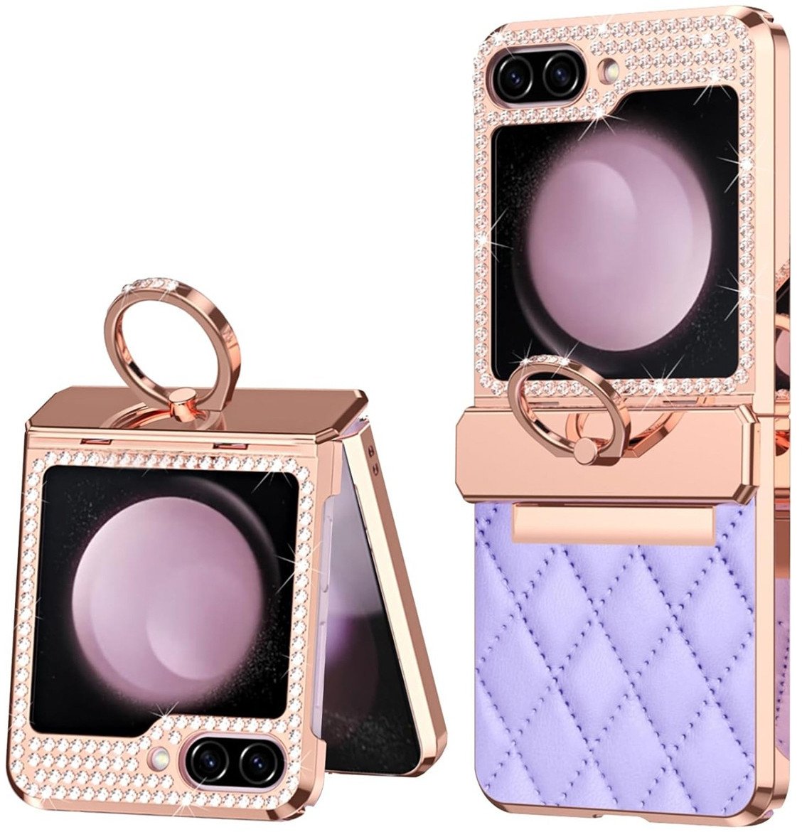 Etui Supero TPU Diamod Ring Shine do Galaxy Z Flip 6 5G, fioletowe