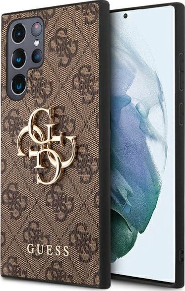 Guess GUHCS22L4GMGBR S908 S22 Ultra brązowy/brown hardcase 4G Big Metal Logo