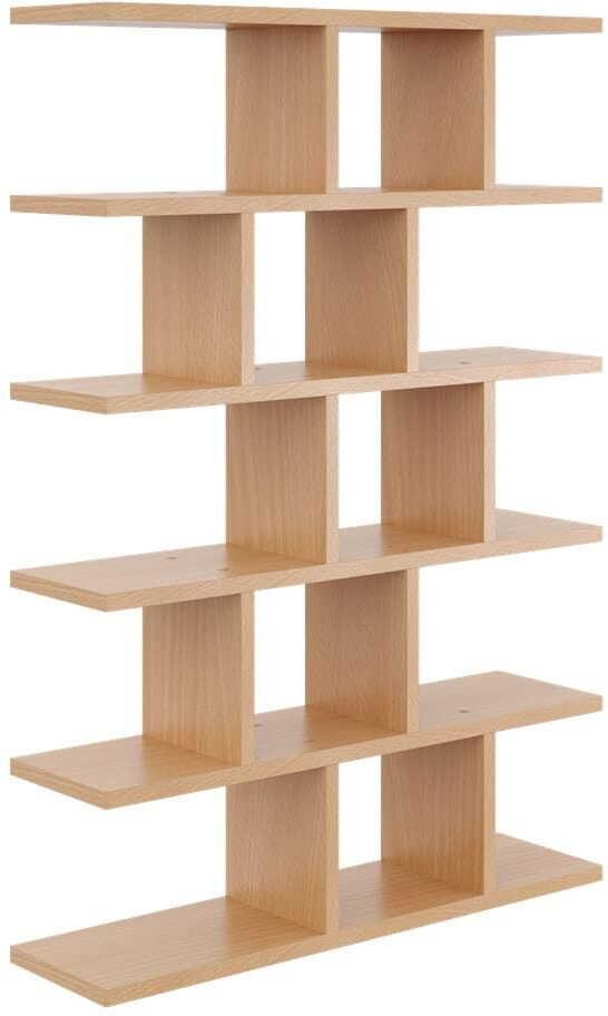 Duży regał z półkami, biblioteczka, 70x18x101 cm, buk, mat