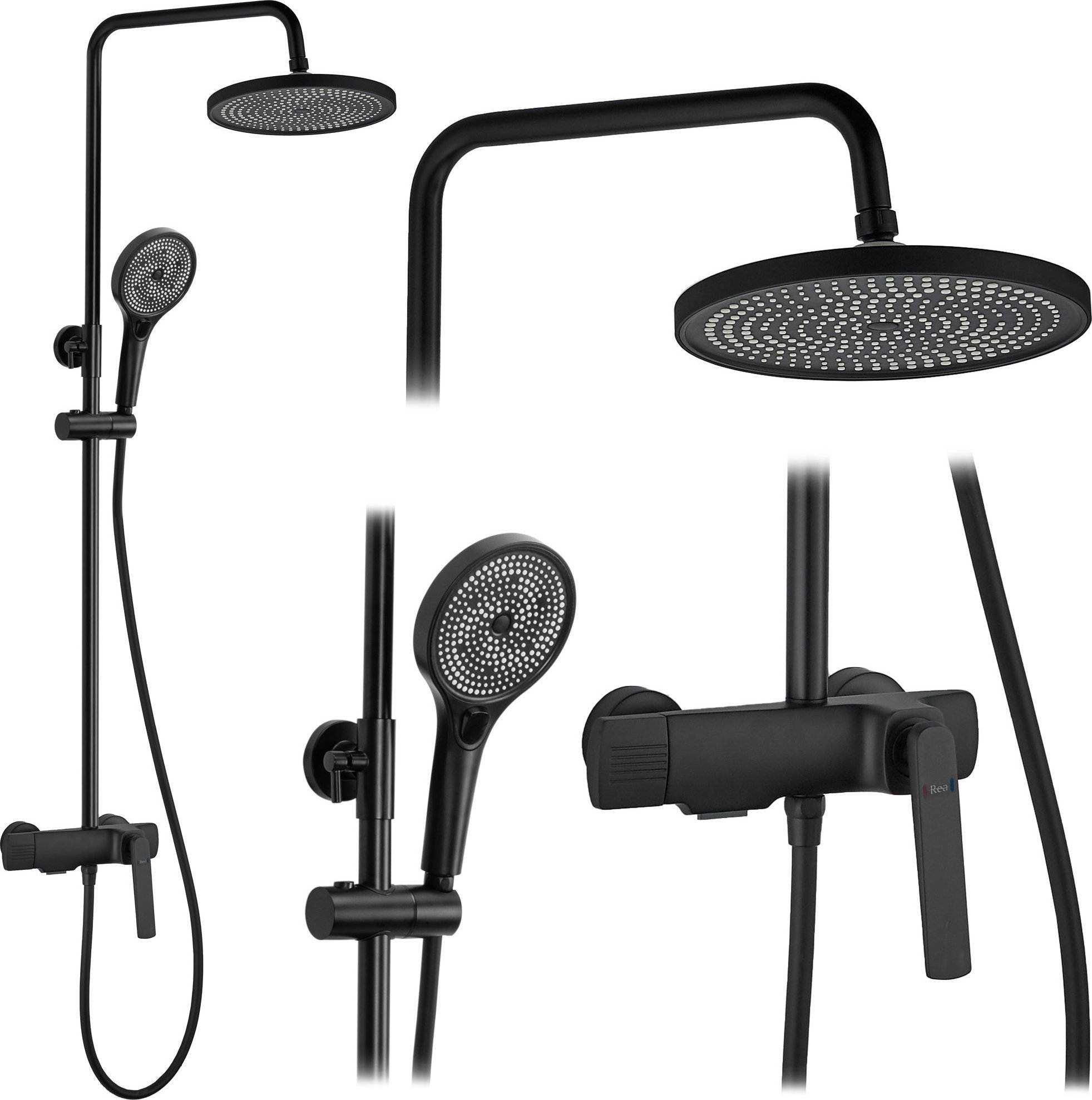 Rea Zestaw Prysznicowy REA REBEL CZARNY