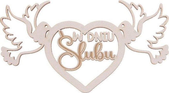 Drewniany napis - W dniu ślubu 5szt biały