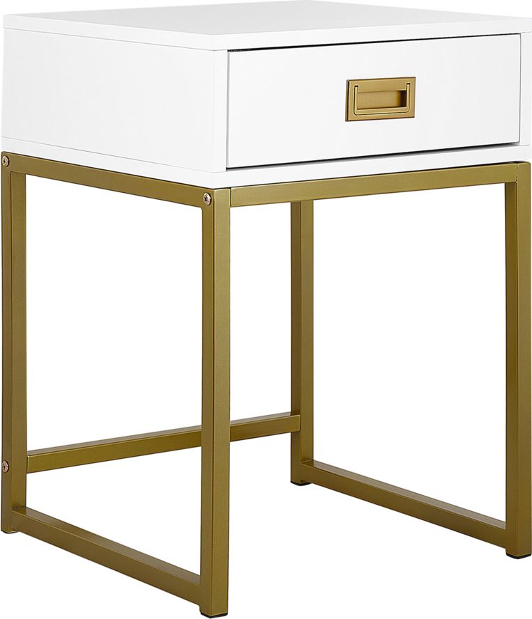 Beliani Stolik pomocniczy biały LARGO