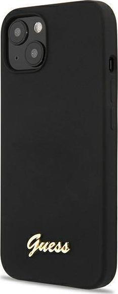 Guess Guess GUHMP13MLSLMGBK iPhone 13 6,1" black/czarny hardcase Silicone Script Gold Logo