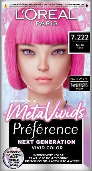L’Oreal Paris L'oreal Preference MetaVivids farba do włosów 7.222 Meta Pink