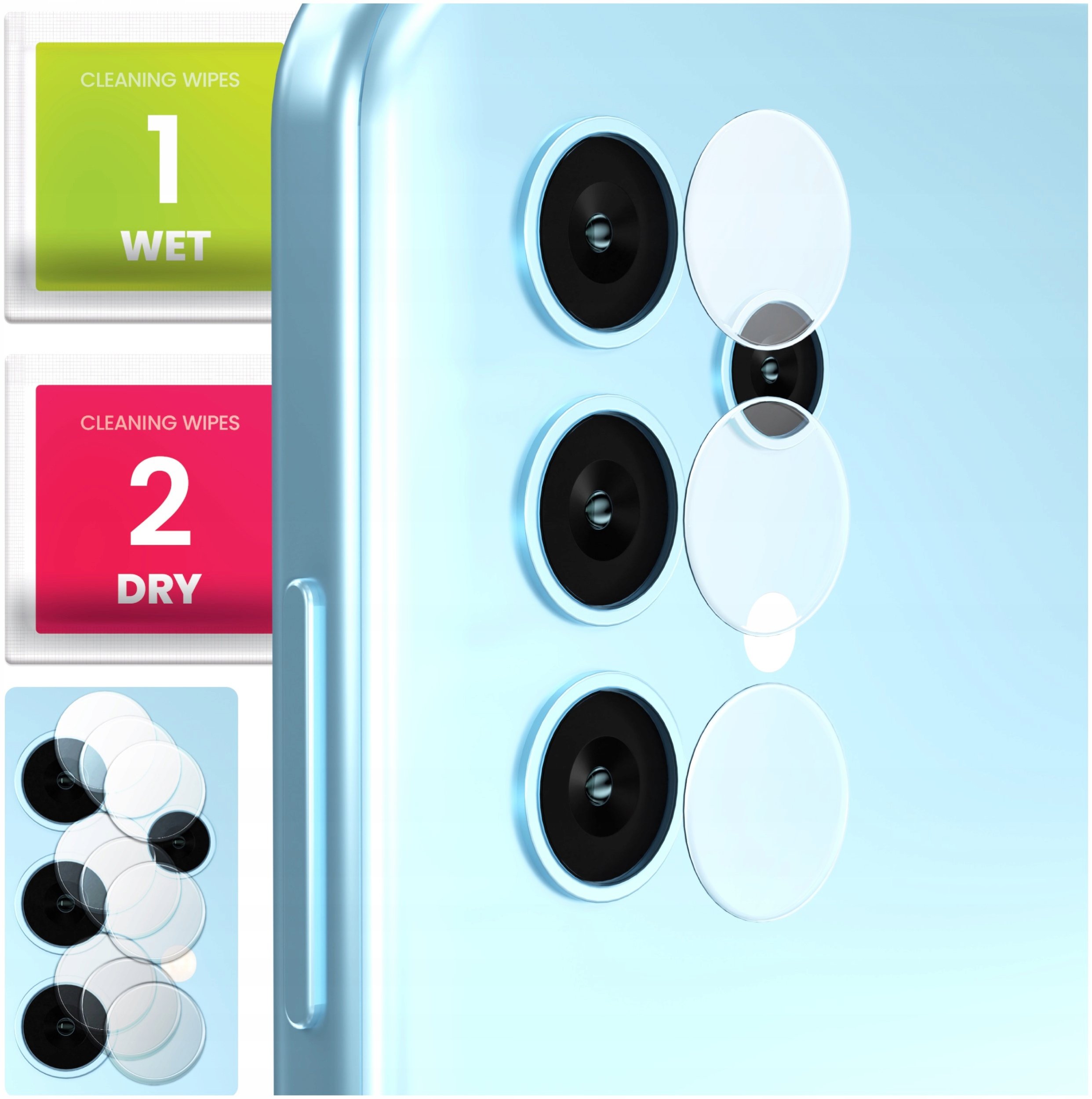 3-PAK Szkło Na Aparat Do Galaxy A32 4G / 5G (Hartowane, Na Obiektyw, 9H)