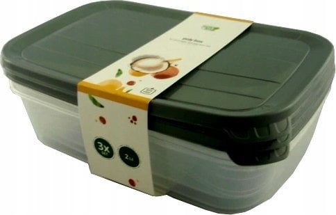 Kpl Pojemników prostokątnych POLY 3 x 2,0 lt