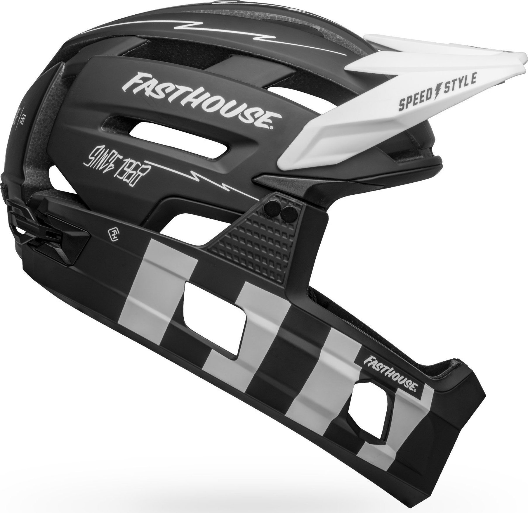 Bell Kask full face BELL SUPER AIR R MIPS SPHERICAL matte black white fasthouse roz. M (55-59 cm) (NEW)