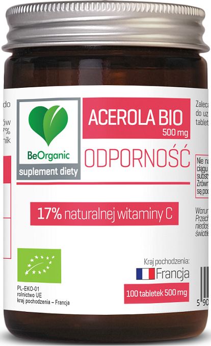 Beorganic Acerola Bio 500Mg 100 Tabletek Beorganic Medicaline Witamina C Malpigia Granatolistna Malpighia Glabra