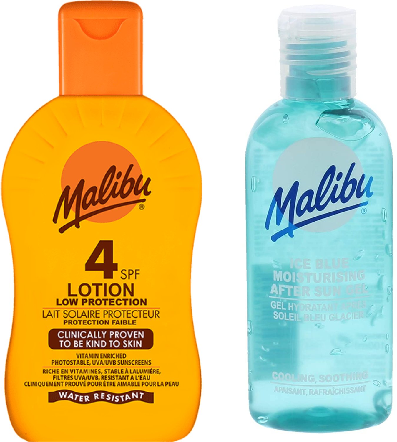 Malibu Lotion Protection SPF4 200ml + Żel Po Opalaniu 100ml