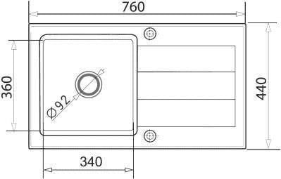 Zlewozmywak Pyramis Zlewozmywak granitowy jednokomorowy z ociekaczem PYRAMIS SPARTA 76x44 1B 1D 070027601 biały polarny (kolor biały)