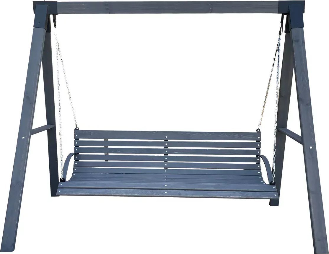 Elior Szara drewniana huśtawka ogrodowa Magis 3X - 160 cm