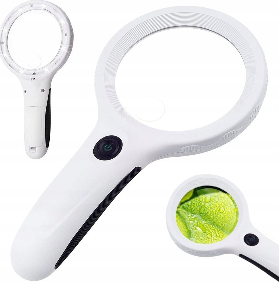 Verk LUPA DO CZYTANIA SZKŁO POWIĘKSZAJĄCE 4x 8 LED UV