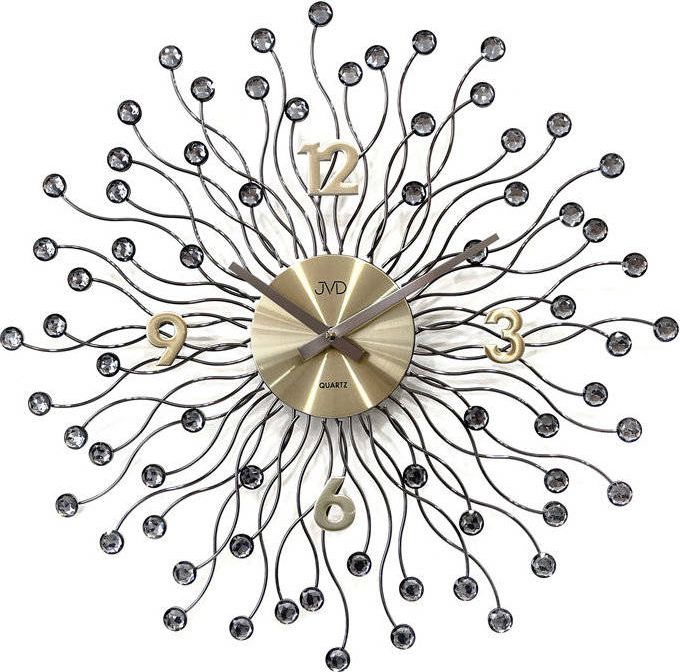 JVD Zegar ścienny JVD HT116.3 z kryształkami, średnica 49 cm